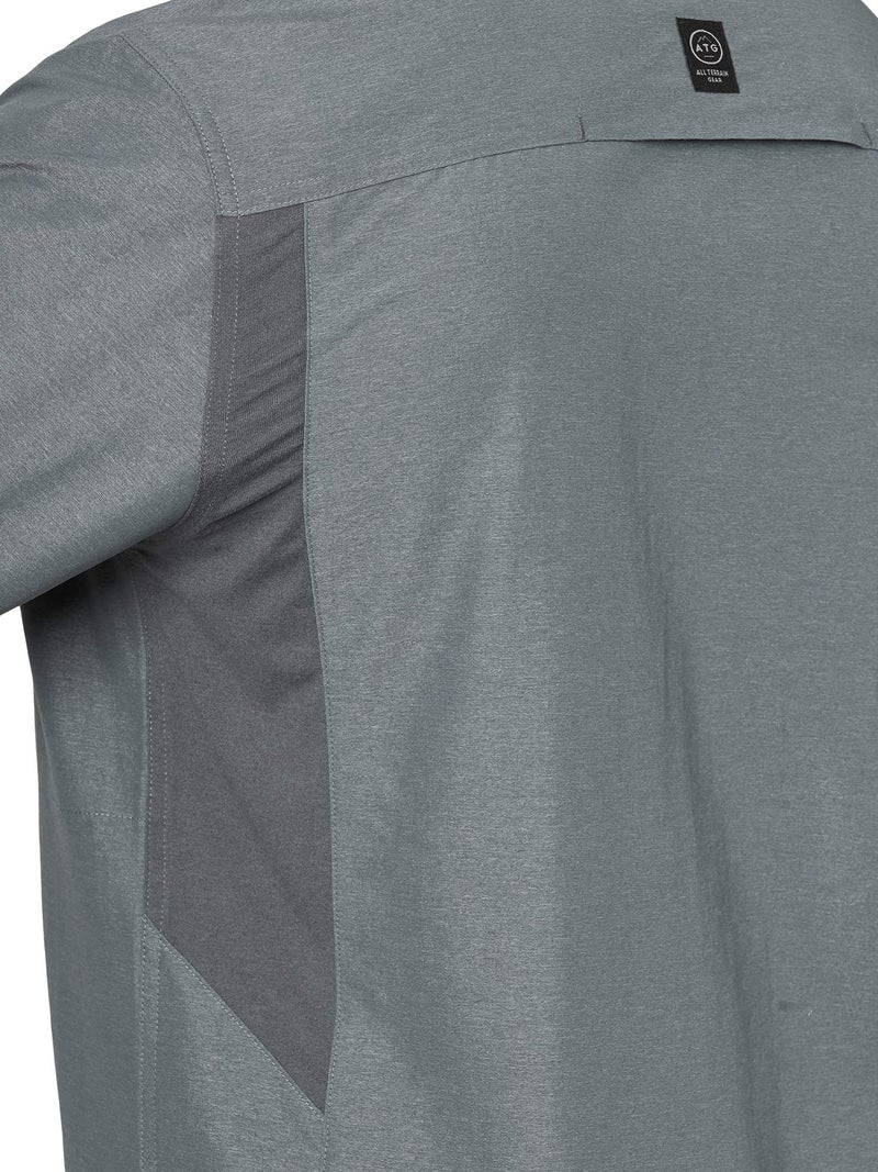 ATG by Wrangler Men's Long Sleeve Mixed Material Shirt, turbulence, Large - Image 4